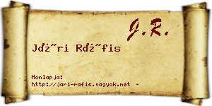 Jári Ráfis névjegykártya
